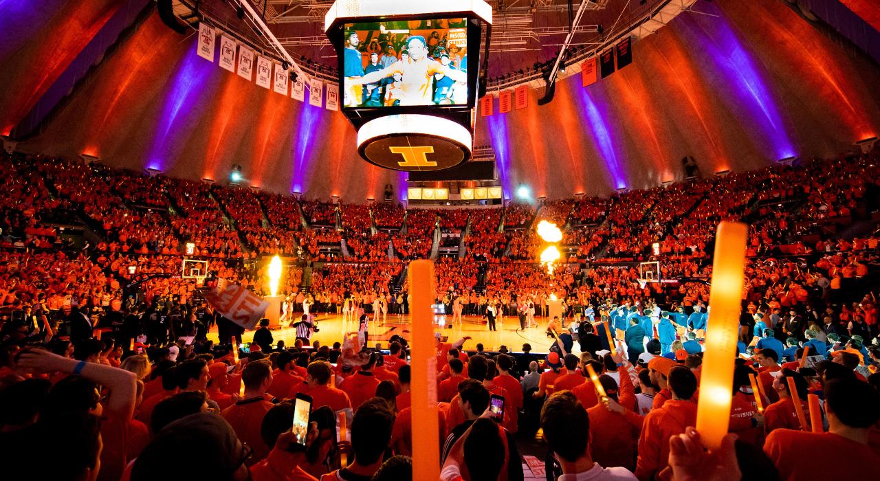 The University of Illinois Fighting Illini basketball team competes in State Farm Center