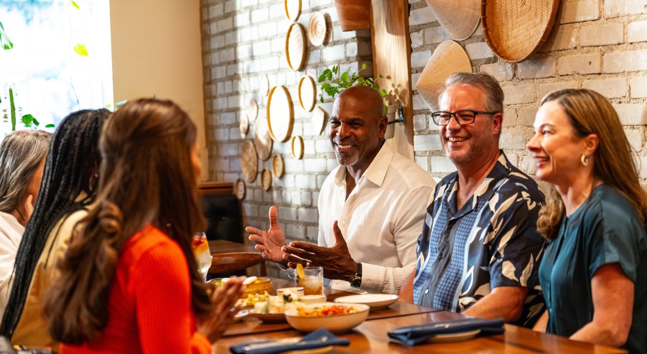 Enjoying Vietnamese cuisine at modern eatery Monsoon in downtown Grand Rapids