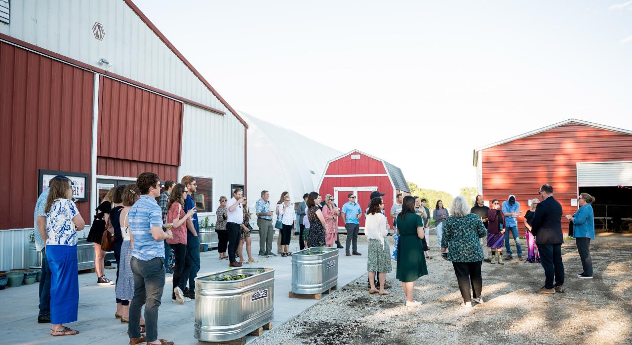 A community farm dinner at Prairie Fruits Farm and Creamery
