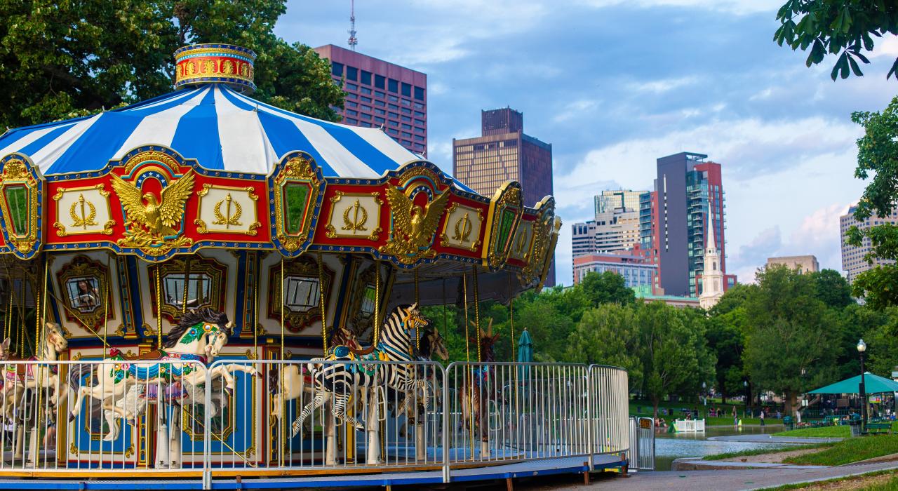 The accessible carousel at the Rose Kennedy Greenway