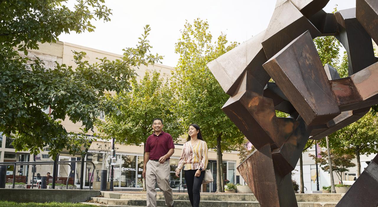 Strolling Park Central Square in Downtown Springfield