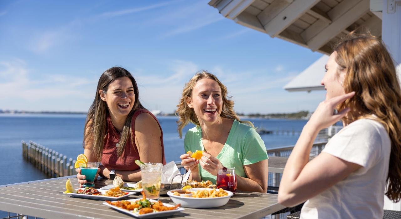 Shoreside seafood at Uncle Ernie’s Bayfront Grill in Historic St. Andrews