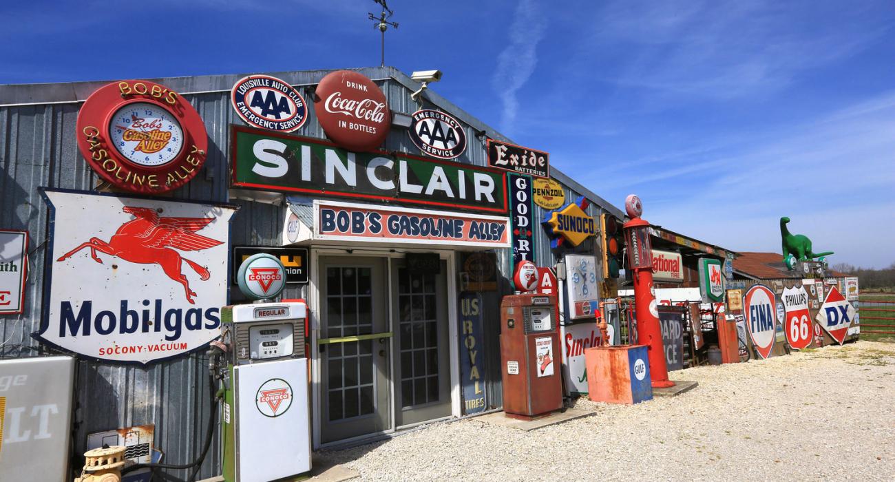 Route 66 memorabilia on display at Bob’s Gasoline Alley in Cuba Route 66 memorabilia on display at Bob’s Gasoline Alley in Cuba