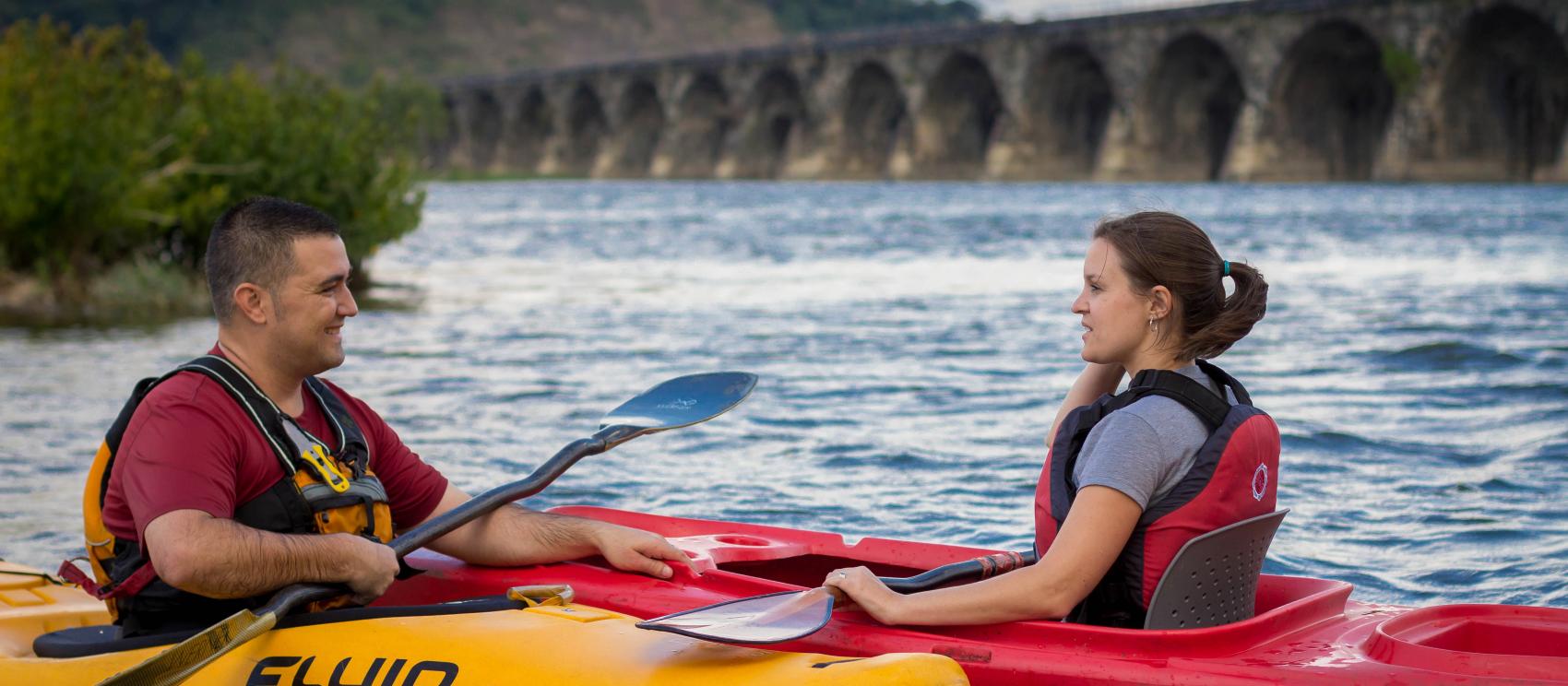在薩斯奎哈納河上划輕艇