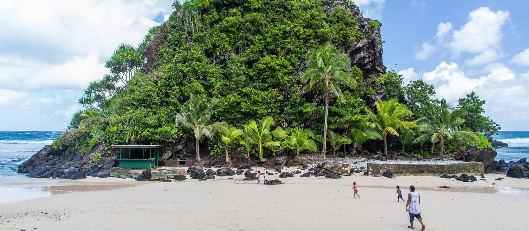 The popular Two Dollar Beach in Avaio in Pago Pago on the island of Tutuila