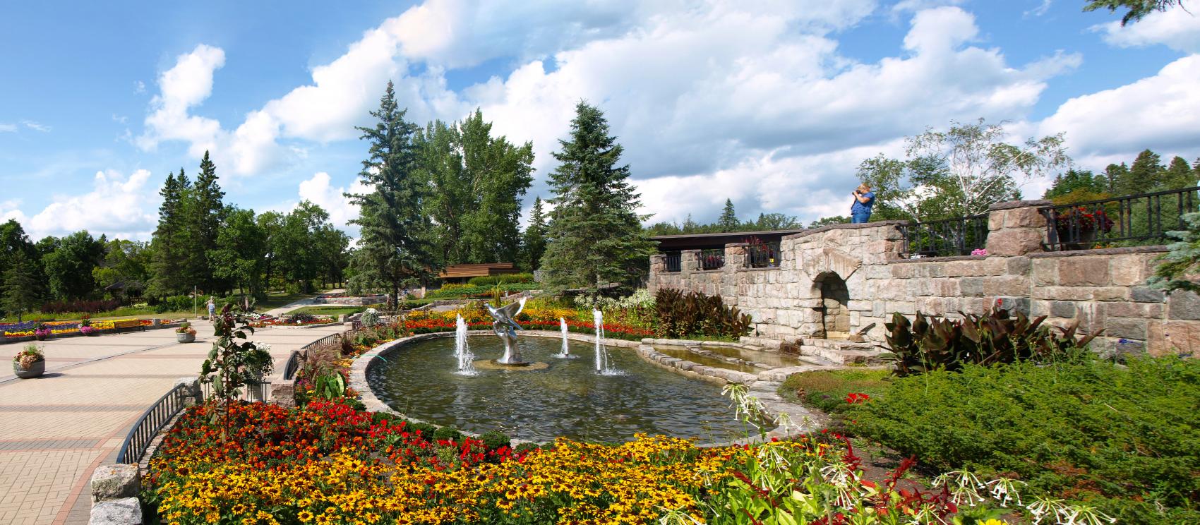 Colorful flora at the International Peace Garden on the border between North Dakota and Canada