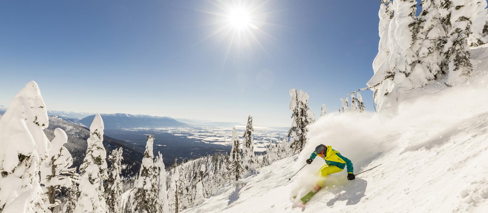 Flying down the slopes at Whitefish Mountain Resort
