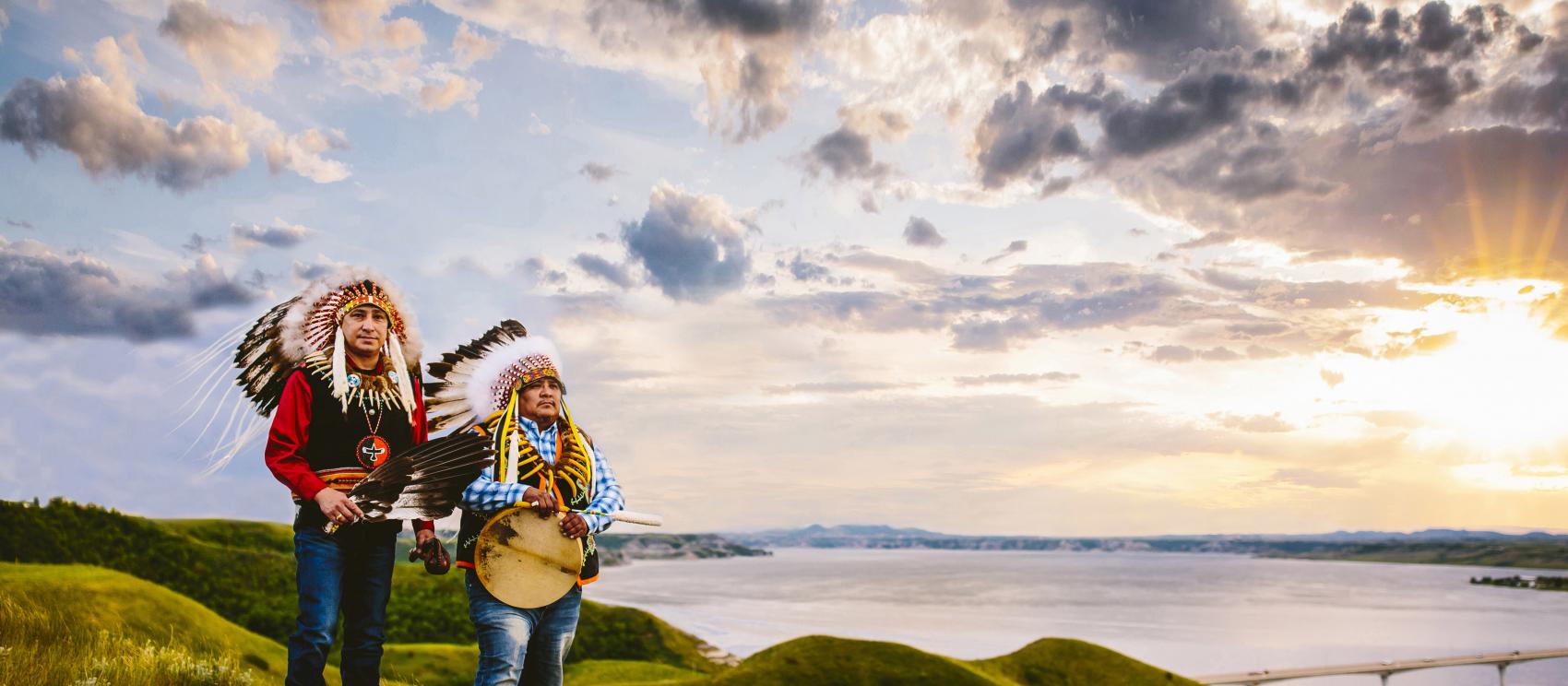 Native American tribal members at the Crow Flies High State Recreation Area