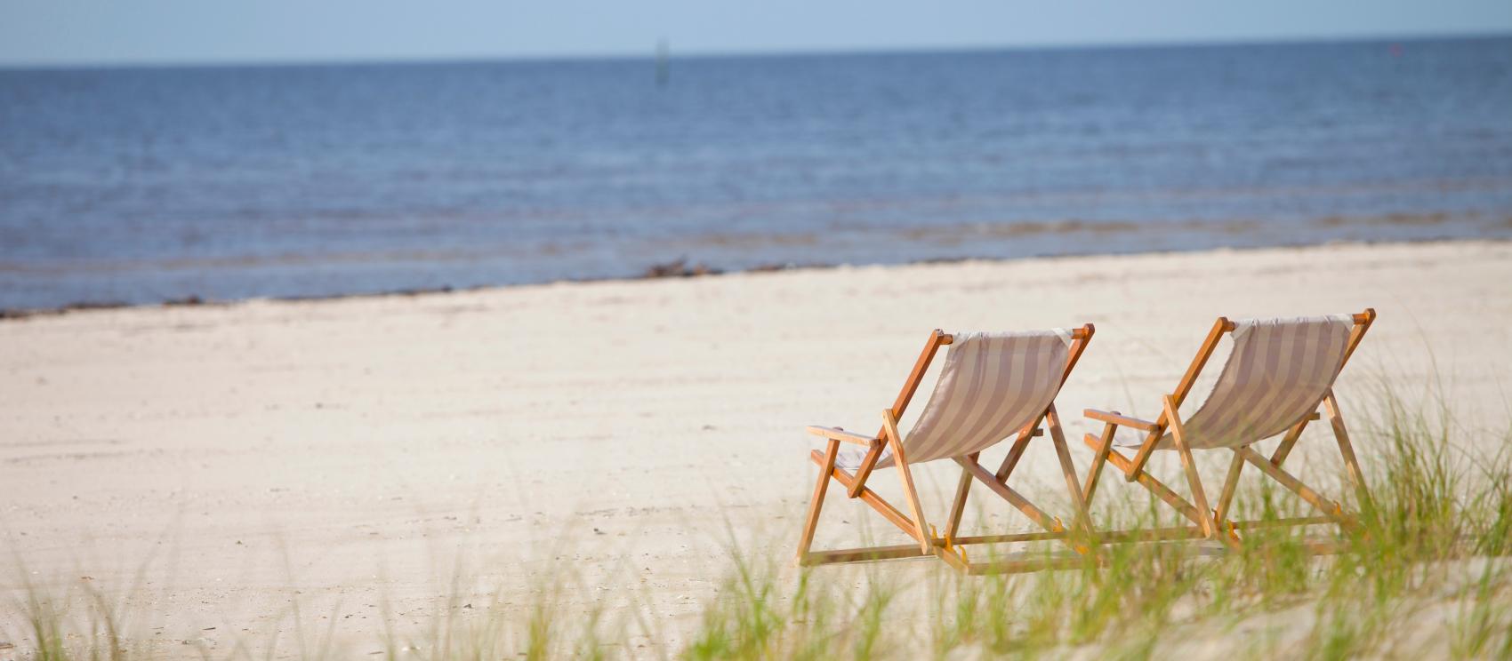The perfect spot for relaxing on Biloxi Beach in Mississippi