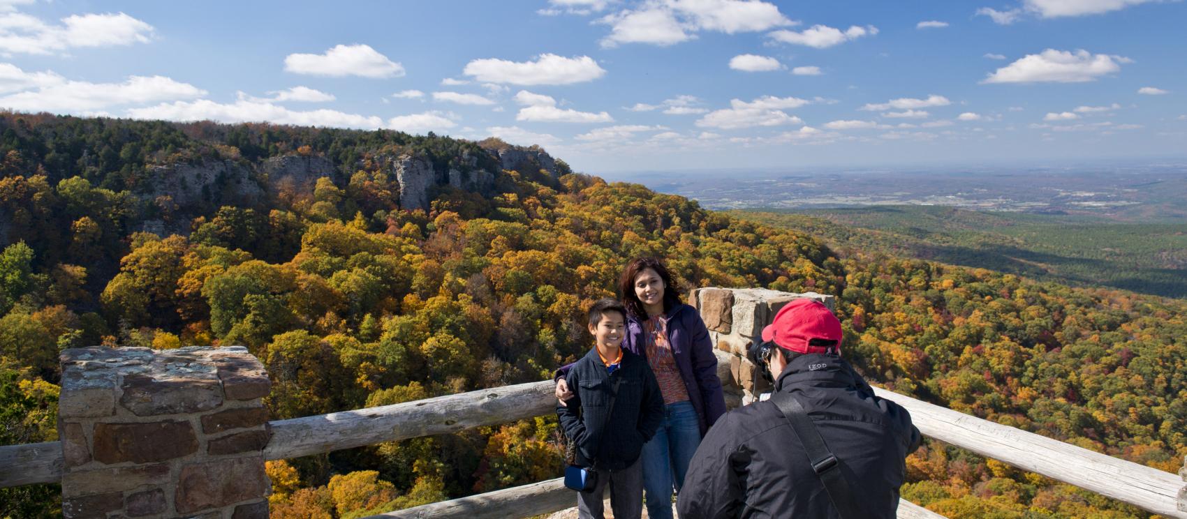 An autumn photo op in Arkansas’ Mount Magazine State Park, home to the state’s highest point