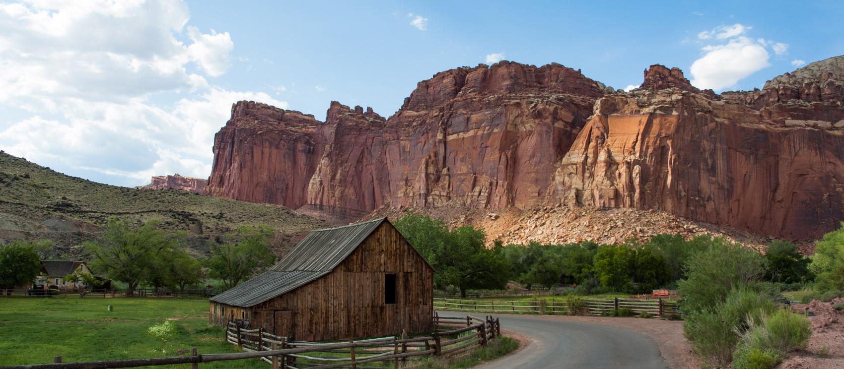 A barn on the historic Gifford Homestead in Capitol Reef National Park