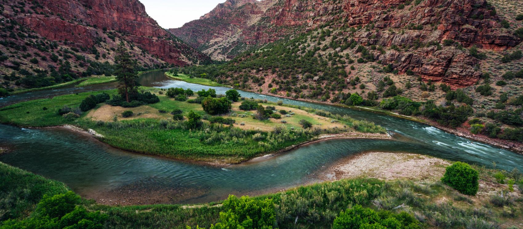 The Gates of Lodore, where the Green River meets canyon walls in Dinosaur National Monument