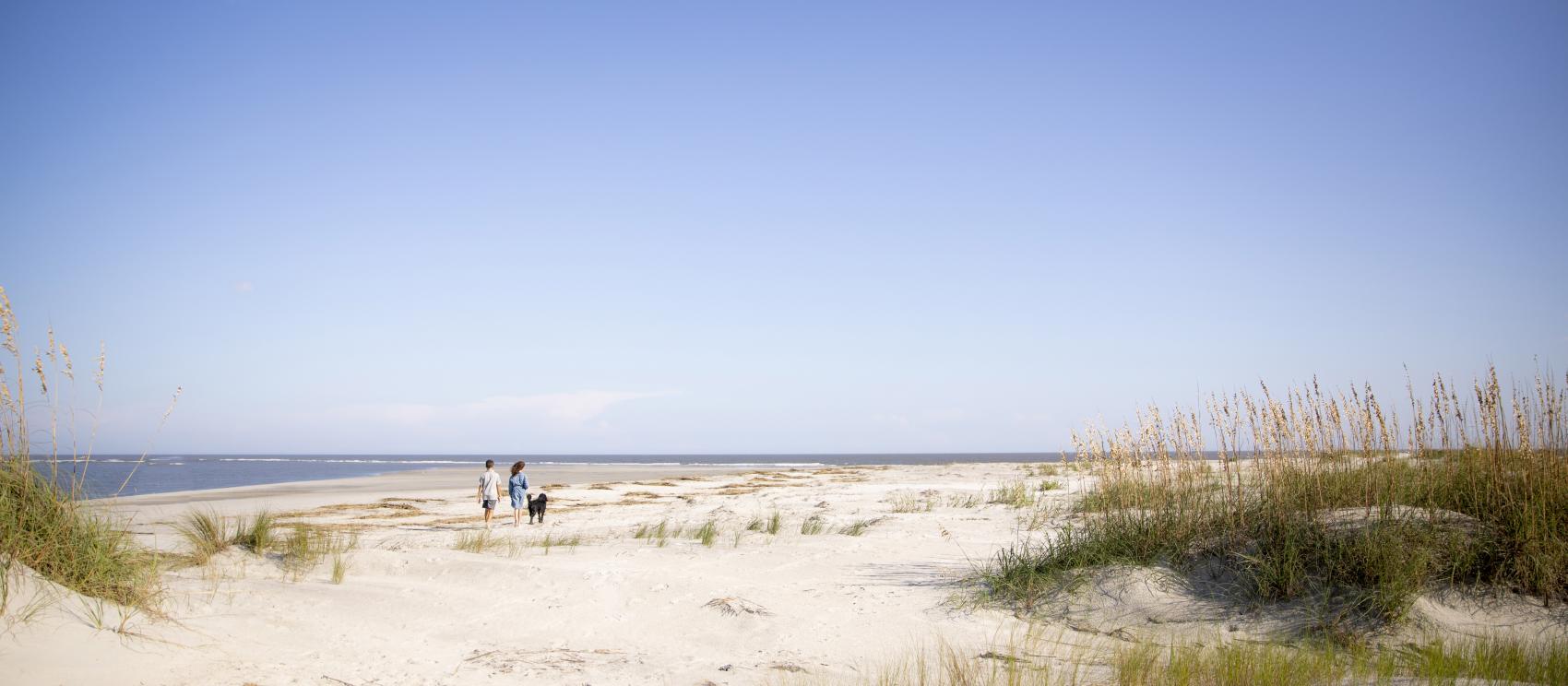 Strolling a beach along Gould's Inlet on St. Simons Island