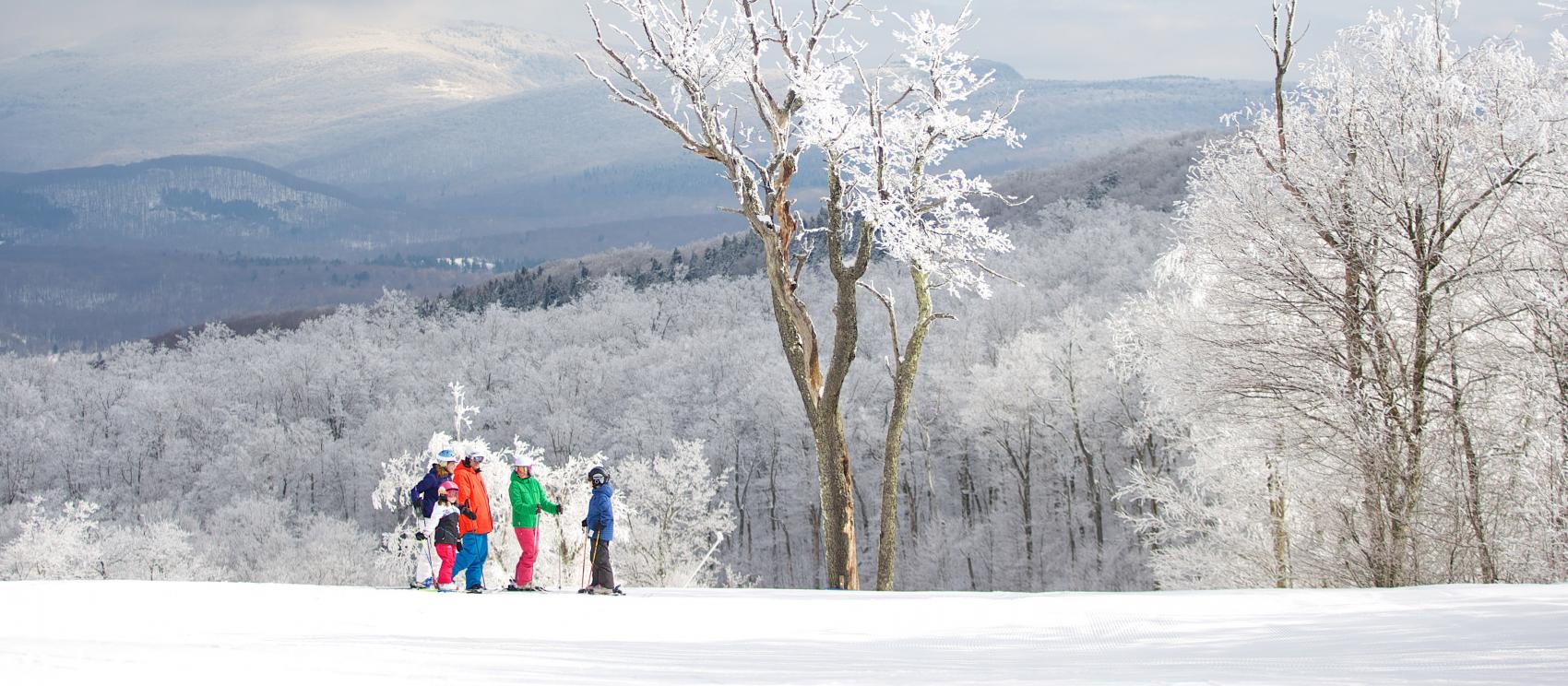 Winter skiing at Jiminy Peak Mountain Resort in Hancock