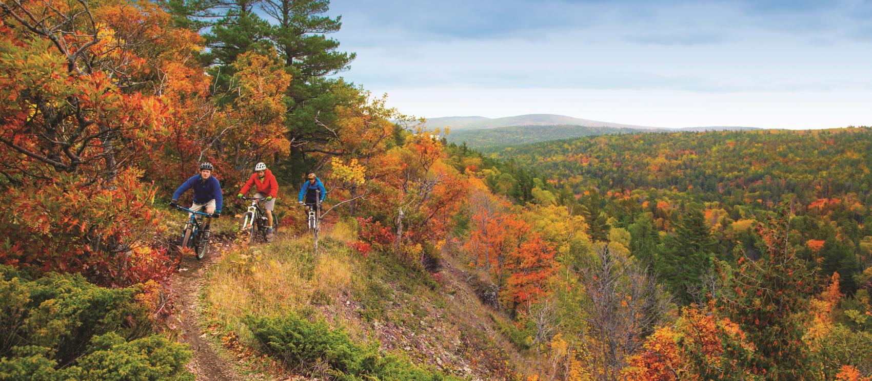 An autumn mountain biking excursion in Copper Harbor