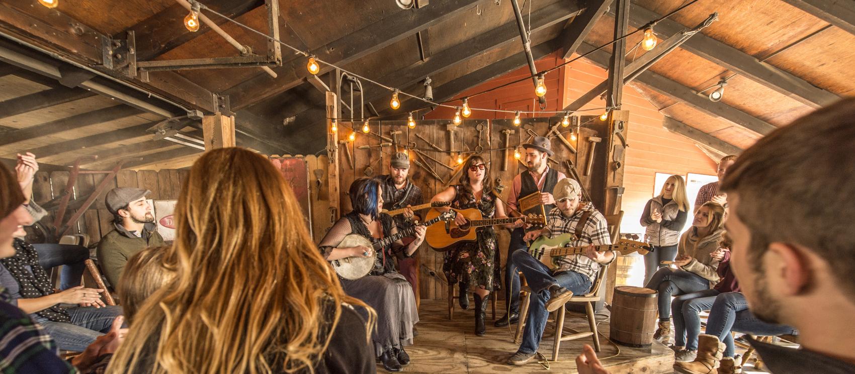 A live performance at Ozark Folk Center State Park in Mountain View, where folk music is considered a way of life A live performance at Ozark Folk Center State Park in Mountain View, where folk music is considered a way of life