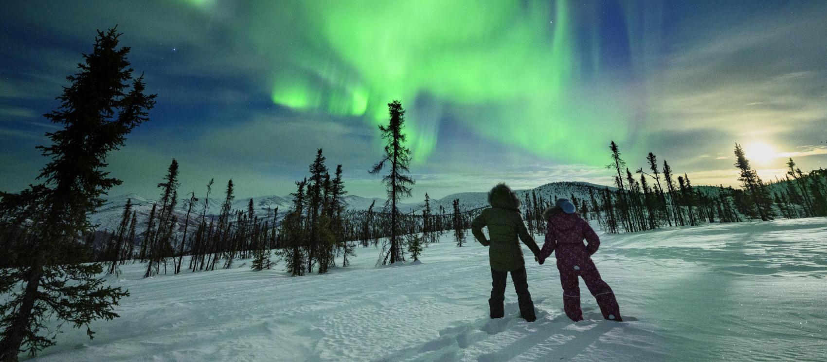 The Northern Lights glow over Fairbanks The Northern Lights glow over Fairbanks