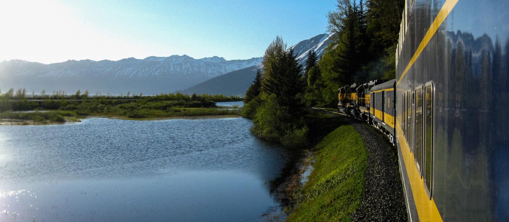 Riding Alaska Railroad's Glacier Discovery Train from Anchorage to Whittier Riding Alaska Railroad's Glacier Discovery Train from Anchorage to Whittier