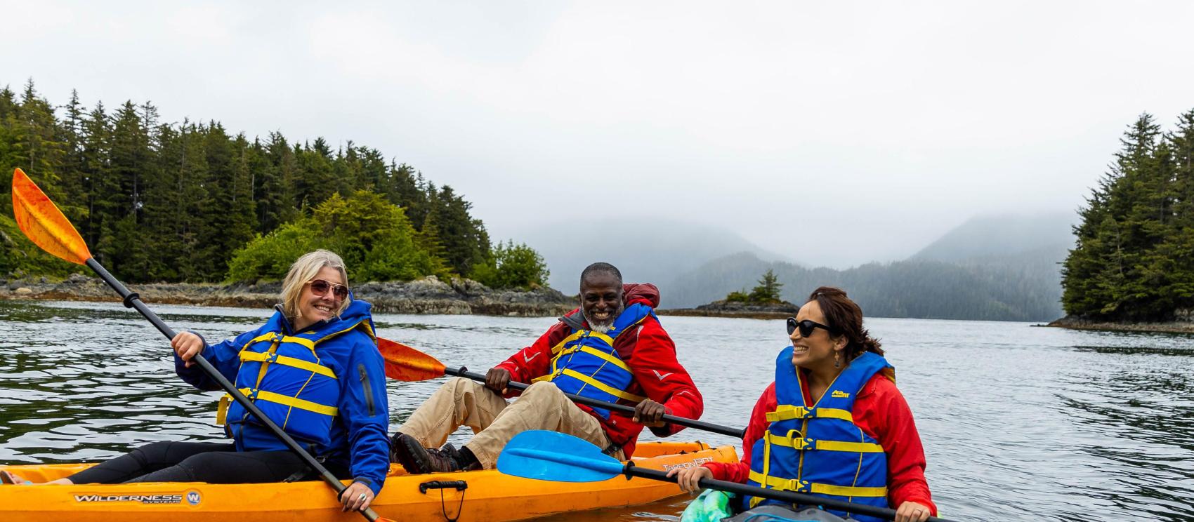 Kayaking on a foggy day in Sitka Kayaking on a foggy day in Sitka