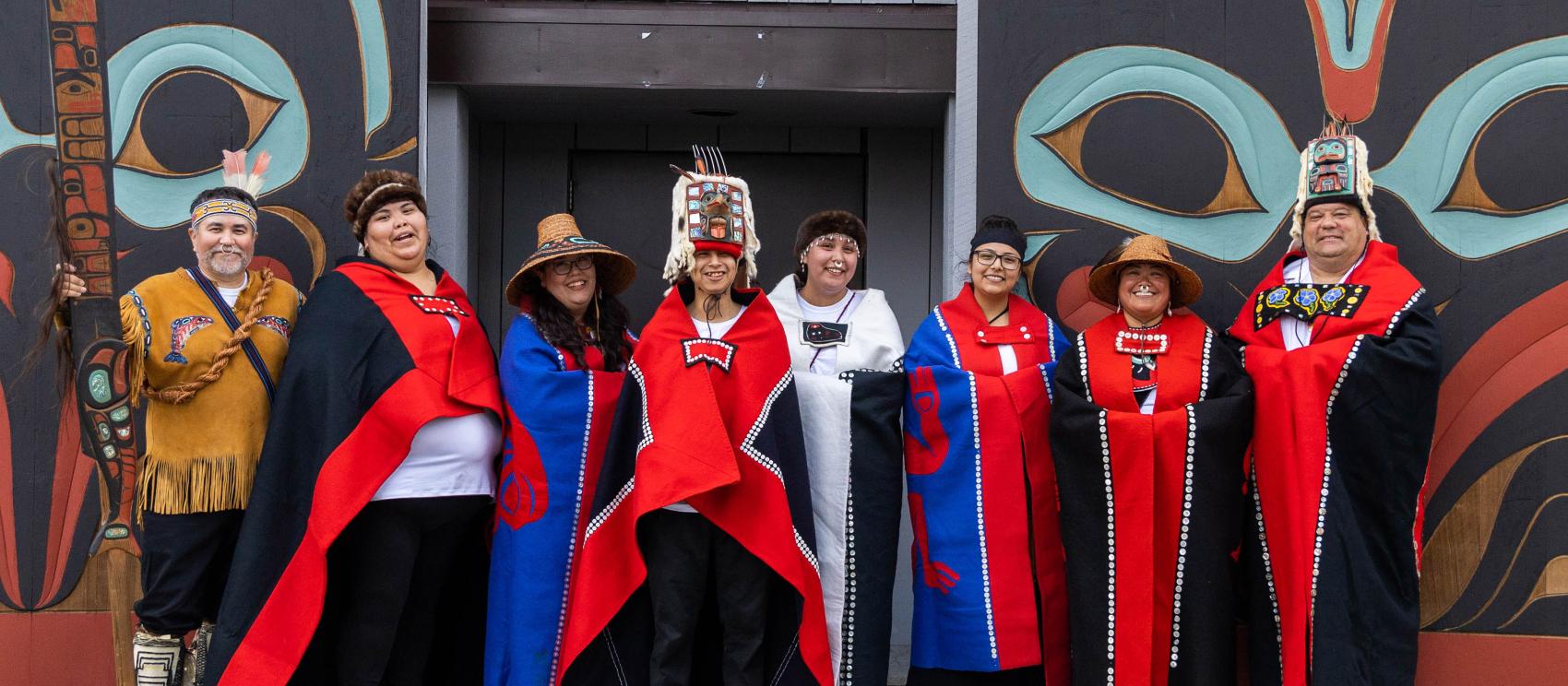 Tlingit dancers in traditional dress in Sitka Tlingit dancers in traditional dress in Sitka