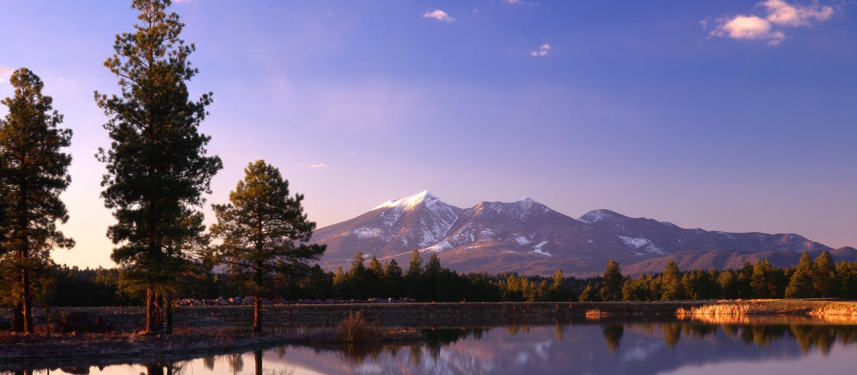 The San Francisco Peaks rise serenely over Flagstaff The San Francisco Peaks rise serenely over Flagstaff