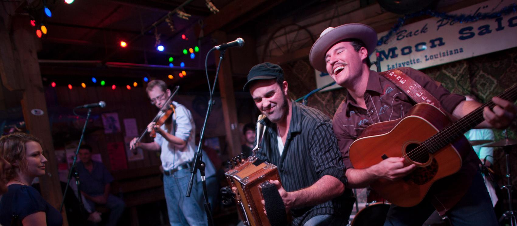 Making music at the Blue Moon Saloon