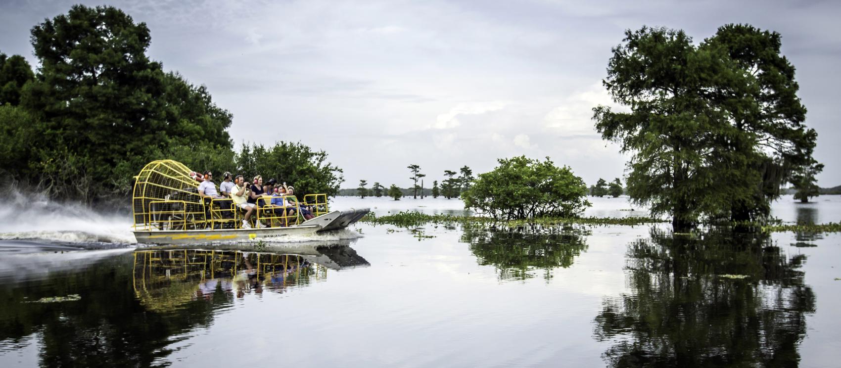Cruising on the Atchafalaya Basin with McGee's Louisiana Swamp & Airboat Tours in Henderson