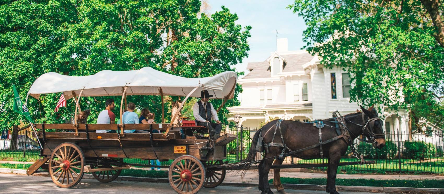 A covered wagon tour with Pioneer Trails Adventures in Independence