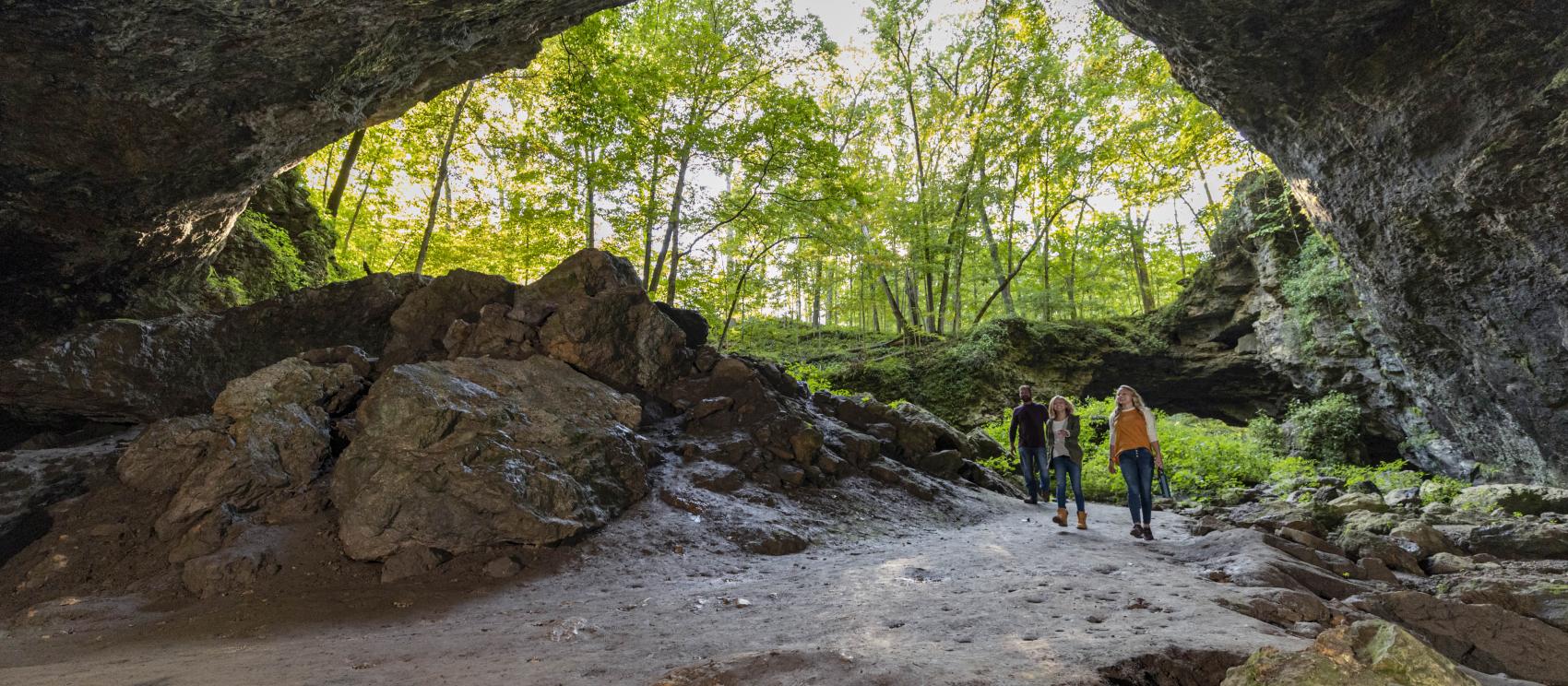 Exploring the expansive limestone caves of Maquoketa Caves State Park in eastern Iowa 