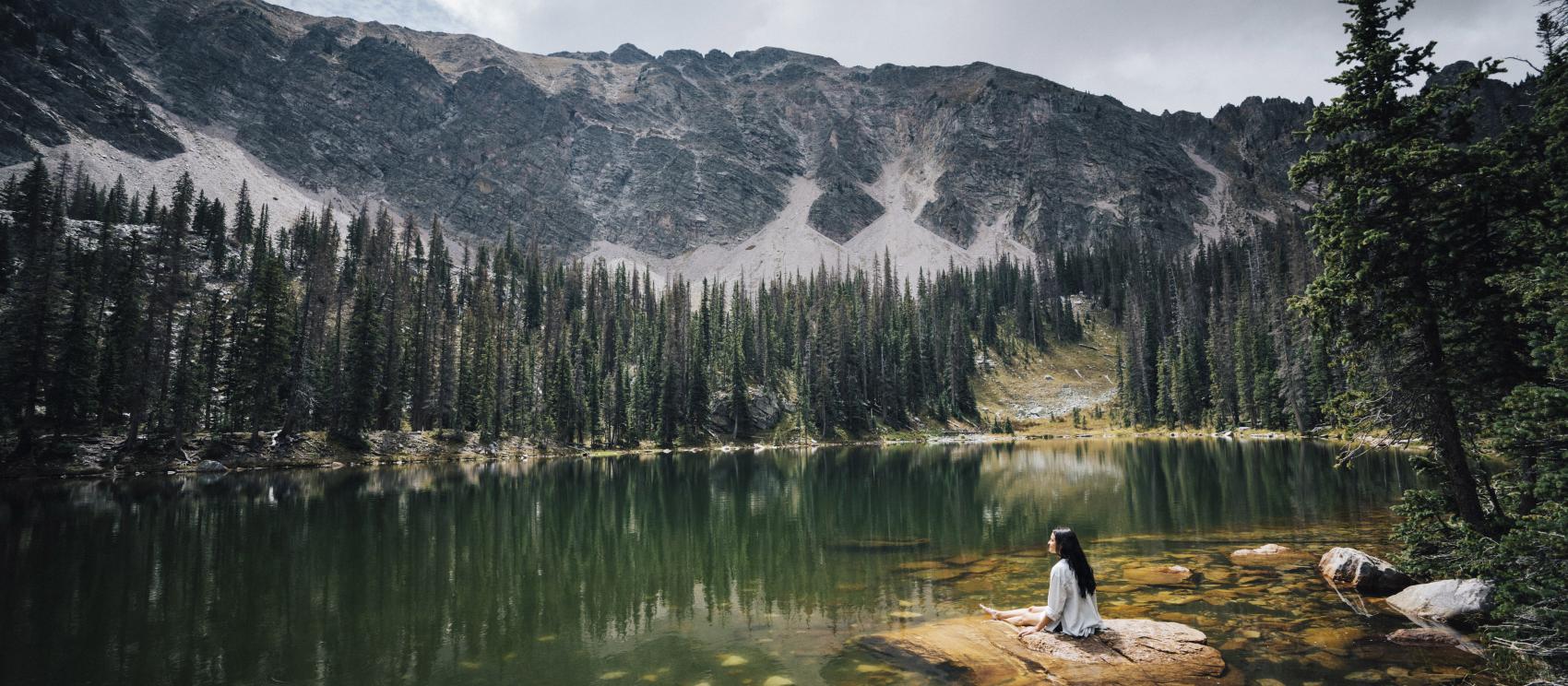 Taking in views of the Truchas Peaks from Trampas Lakes