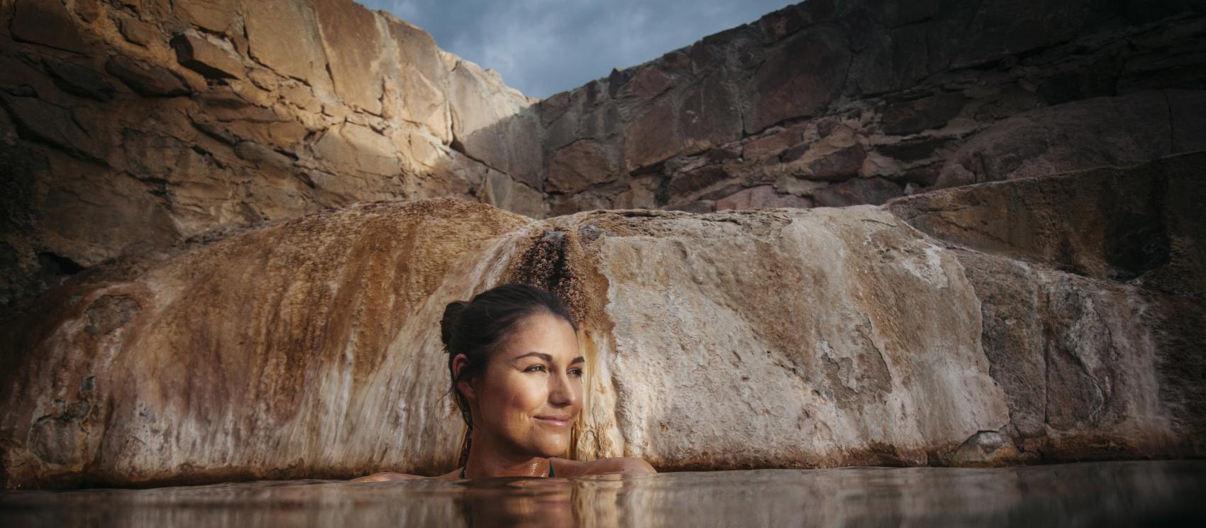 Enjoying the natural mineral baths and hot springs