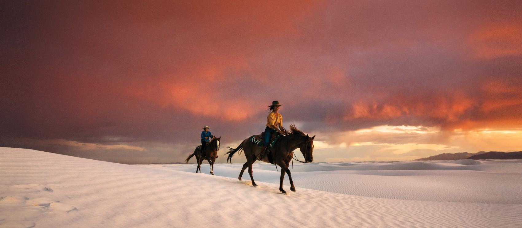 Exploring White Sands National Park on horseback