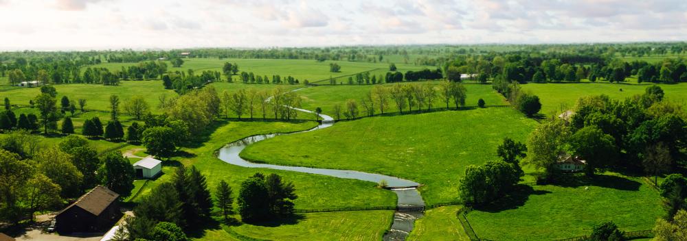 Rolling hills and creeks in Kentucky
