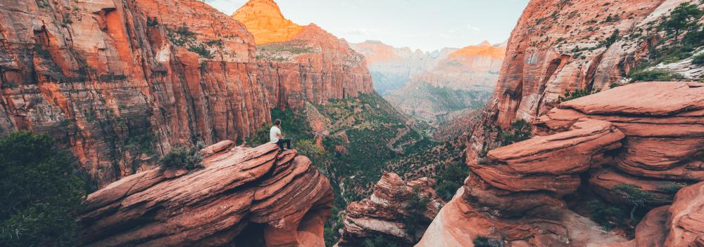 A hiker taking in incredible views in Utah